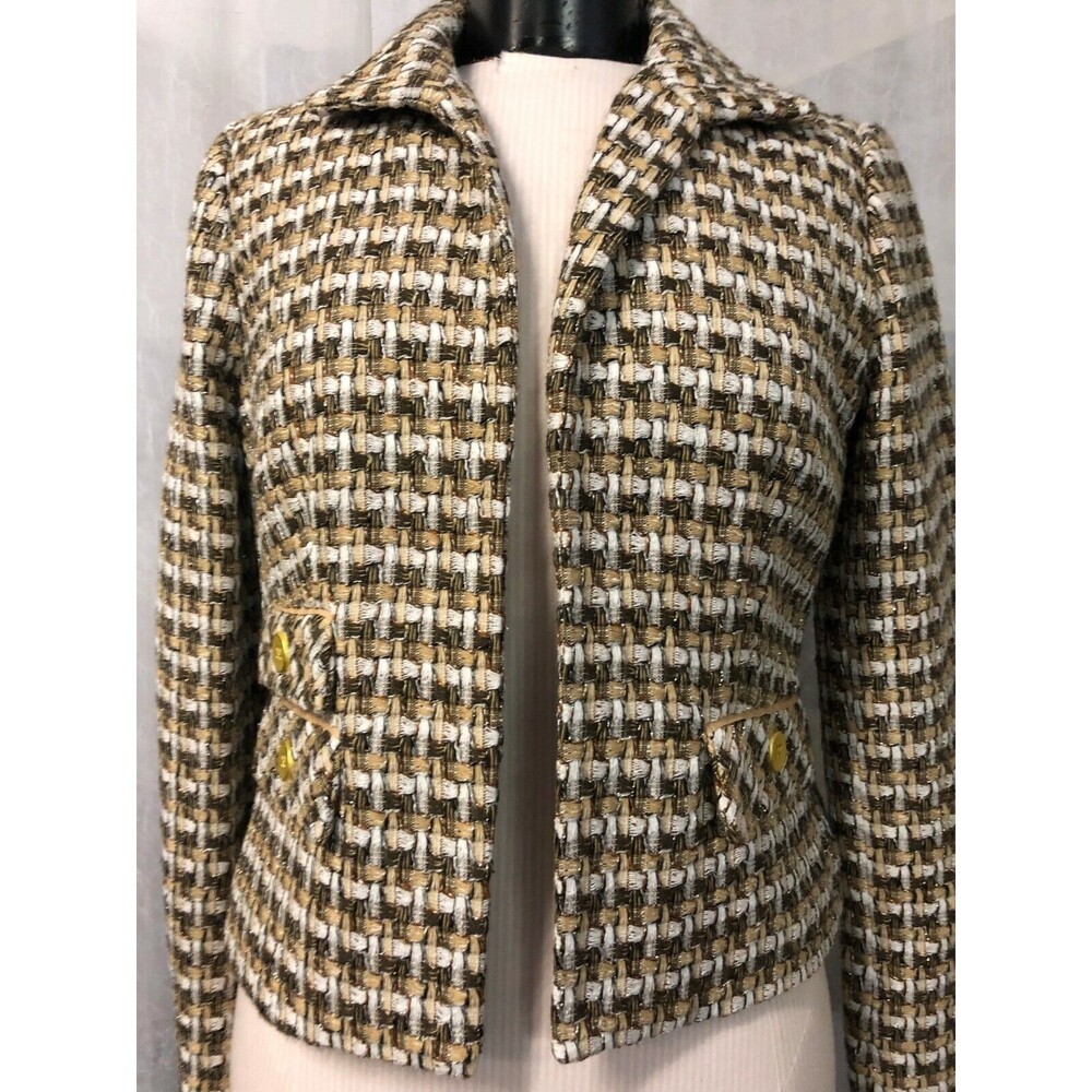 Chico's Women's Tan and Brown Tweed Blazer Size 0 (4) NWT